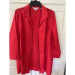 Foxcroft Womens Red Non Iron Stretch Relaxed Fit Shacket zip front 14W Photo 4