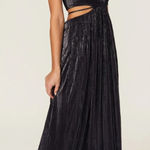 SIMKHAI Daisy Cutout maxi Gown navy blue chiffon plisse pleated glam dress 8 Photo 0