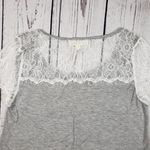Hippie Rose  Gray White Lace Pocket Tee Tunic Top Size Junior’s XL Photo 9