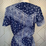 Tularosa  Romper‎ V-neck Short Sleeve Blue Bandana Print Ruffle Size Small Photo 9