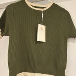 Boutique  Waffle Knit Top Green Photo 0