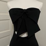 FORE Elegant Black Strapless Dress with Bow Front Hi Photo 2
