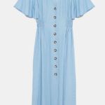 ZARA NWOT Chambray Button Front Midi Dress Size XS Photo 3