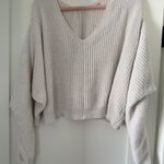 Pink Lily Medium White V Neck Sweater Photo 1