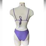 LA PORTE Bikini Set Purple Textured Fabric Size Medium NWT Photo 4