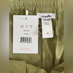 ANDIE NWT The Short Women's M Elastic Waistband Pockets Linen Blend Olive Green Photo 2