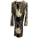 Venus Animal Floral Print Long Sleeve Lace Accent Ruched V Neck Midi Dress M Photo 10