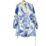 VICI Collection Blue Abstract Print Long Sleeve Babydoll Dress Spring Y2K Sz L Size L Photo 1