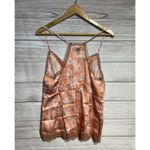 Free People NEW INTIMATELY PEACH/PINK EMBROIDERED SATIN SLEEP CAMI SMALL LACEY Photo 1