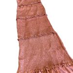 Mable x Pinkblush Mauve Smocked Satin Dress Tiered Spaghetti Strap Size Medium Pink Photo 6