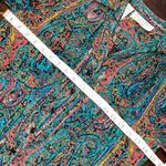 Vintage 80s modest paisley dress • paisley • multicolor • shirt dress Photo 6