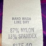 Maxine of Hollywood Vintage One Piece Purple Blue Pink Striped Swimsuit, size M Photo 4