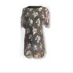 Indah  Sheer Gray Floral Lace Dress/Cover-Up Photo 8