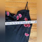 Dress Barn Vintage 90s Y2K Cowl Neck Beaded Dress Asymmetrical Floral Size 10 Black Photo 3