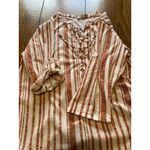 Eden & Olivia  Shirt Size Large‎ Striped Tunic Boho Peasant Hippie Preppy Photo 8