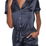 Victoria's Secret Dark Blue Stain Romper Womens Small Photo 0