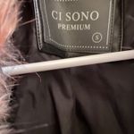 Ci Sono Faux Black Leather Faux Fur Pink Collar Biker Moto Jacket Women’s Small Photo 4