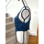 Lone Star Denim Lace Up Cropped Corset Western Cowgirl Whimsygoth Rodeo Blue Size L Photo 3