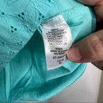 Woman Within  Eyelet‎ Knit Top Tunic V-Neck Short Sleeve Aqua Blue 14/16 M Photo 2