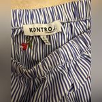 Kontrol Womens  contemporary off the shoulder blue white stripe shirt Photo 1