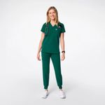 FIGS  Women's Catarina One Pocket Scrub Top in Hunter Green, Size Medium Photo 1
