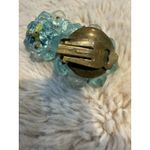 West Germany Earrings Blue Cluster Glass Beaded‎ Clip Photo 3