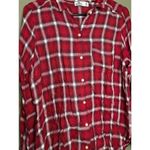 Hollister Women's  Red White Plaid Long Sleeve Button Down Flannel Size Medium Photo 2