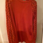 Dark Orange Lace Long Sleeve Size L Photo 0
