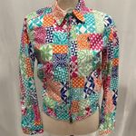 Polo Ralph Lauren quilted pattern cotton lightweight multicolored jacket XS 😍 Pink Photo 11