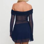 Princess Polly  Virtues Long Sleeve Sheer Mini Dress Navy, New with Tags Photo 2