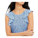 Loft  Floral‎ Ruffle Sleeve Dress Blue White Sleeveless Summer Women Size Small Photo 1