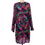 Judith Ann Creations Vintage 60s  Beaded Silk Colorful Kaftan Mini Dress Magenta Photo 1