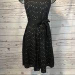 Talbots Black Daisy Eyelet Dress with white underneath & ribbon belt size 6 Photo 6