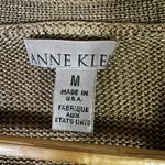 Anne Klein Vintage Metallic Rayon Cardigan Womens M Gold Shiny Quiet Luxury Photo 3