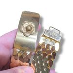 Vintage 50s 60s Womens Scales Stretch Belt Flower Buckle Accent Gold Tone Photo 4