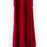 Torrid Dark Magenta Pink Dress Size 00 M Crinkle Gauze Maxi Crochet Work Summer Photo 0