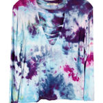 Heart & Hips Heart Hips Small Top Handmade Tie Dye Big Sky‎ Purple Blue Strappy Keyhole 655 Photo 0
