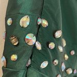 Jovani  Deep Green Rhinestone Strapless Mini Cocktail Dress Photo 9