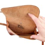 Vintage Grecian Tan Leather Crossbody Made in Greece Photo 3