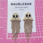 BaubleBar  white pearl bead ghost we've got spirit Yes we do! earrings gold tone Photo 2