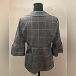 Candie's - Gray and Purple Plaid Blazer with Bell Sleeves Size L Photo 2