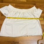 Xhilaration  Women’s Large Cream Off Shoulder Geometric Print Blouse Bohemian Photo 4