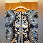 J. McLaughlin  Catalina Cloth Sheath Dress Navy Blue Pattern Sleeveless Womens XS Photo 8
