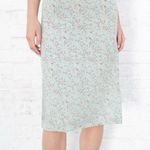 Brandy Melville Phoebe Midi Skirt Ditsy Floral Thigh Slit Teal Mint Coquette S Photo 0