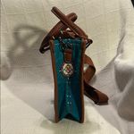 Brown and Teal Patterned Women's Bag Blue Photo 2