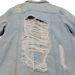 Boom Boom Jeans Jacket Size Medium Distressed Destroyed Jean Jacket Ripped Denim Jacket Photo 4