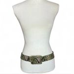 Snake skin print Belt with Square Buckle green cosplay Y2K witchy whimsy goth Photo 1