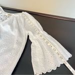 Playa Lucila white eyelet mini dress cover up, ellbow length puff sleeves,size M Size M Photo 11