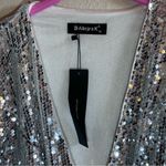Allegra K *NWT*  XS silver sequin 3/4sleeve blazer Photo 1