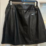 Jamie Sadock Black Faux Leather Edgy Golf Skirt Punk Retro Funky Size 8 Medium Photo 5